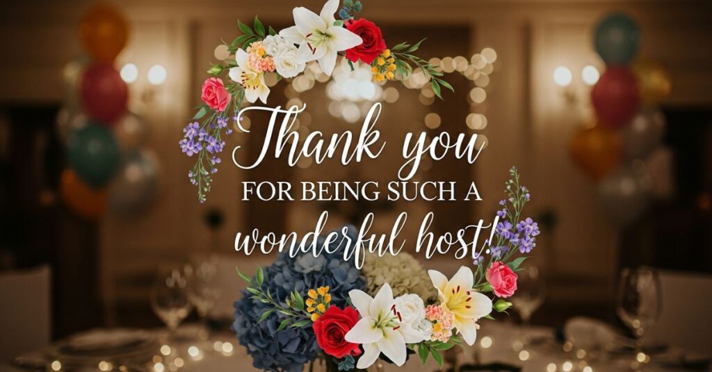 Thanks Message for Party Host