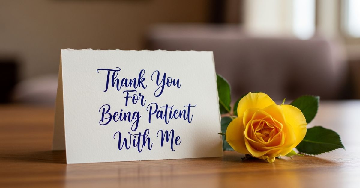 Thank You For Being Patient With Me