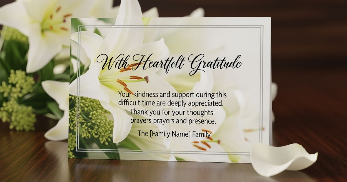 Thank You Message After Funeral